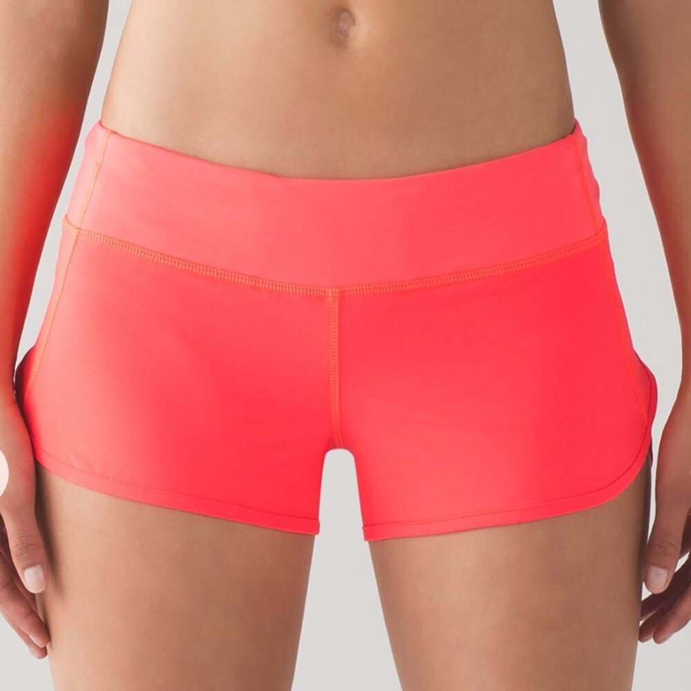 Coral Lululemon Speed up Short size 8